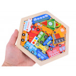 Drevené puzzle farebných Vozidiel Drevené puzzle farebných Vozidiel